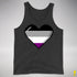 Asexual Pride 8-Bit Pixel Heart Premium Tank Top - Charcoal Triblend